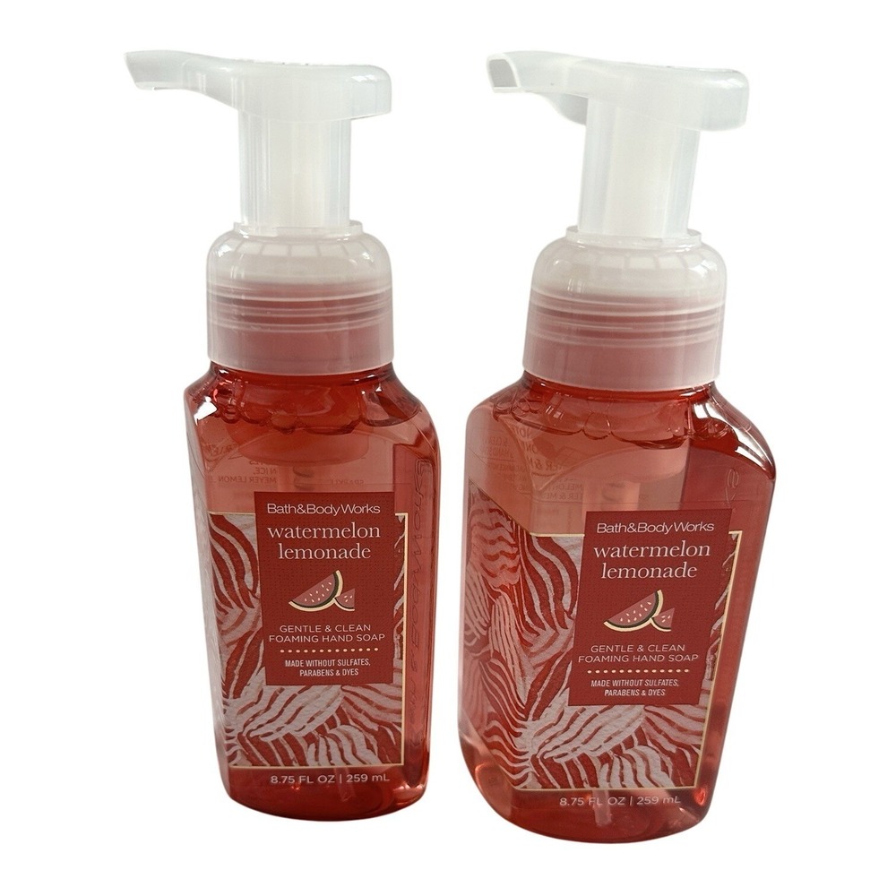 Bath &‎ Body Works WATERMELON LEMONADE 8.75 Oz Foaming HAND SOAP Lot Of 2